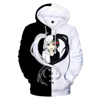 Danganronpa Merch 3D Hoodies Monokuma Cosplay Costume Anime Sweatshirts Kawaii Kids Hoodie Casual Unisex Black and White Coat