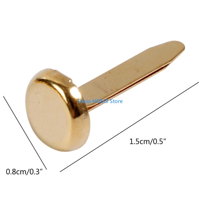 A5YD 100 Pack Round Head Clips Metal Round Head Clips Scrapbooking Brads Pattern Clip