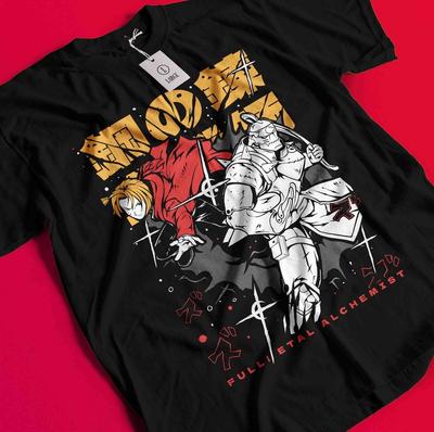 Fullmetal Alchemist T-Shirt FMA Brotherhood Edward Elric Alphonse Elric Shirt BB1284