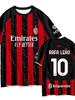 Camisa Titular AC Milan 2025-26: Versões de Torcedor e Jogador com Estampa 10 Leão & 22 Kaká