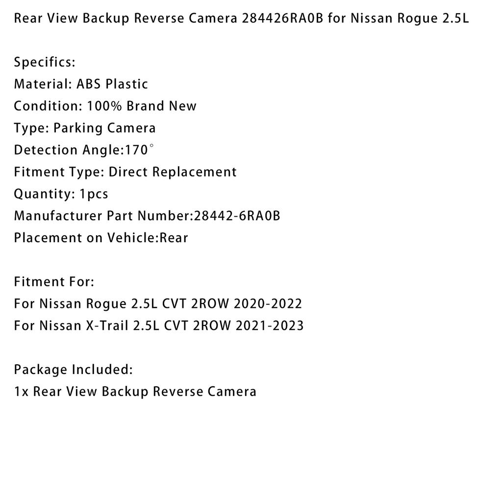 Rear View Backup Reverse Camera 284426RA0B for Rogue 2.5L 2020-2022
