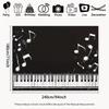 2D Blackboard Music Theme Backdrop Piano Keys and Notes for Musician Party Background