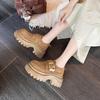 2025 Autumn New Matte Imitation Leather Muffin Thick-soled Fashionable Versatile Small Leather Shoes Women's Retro Casual Loafers