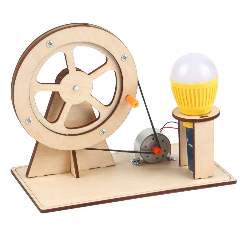 

Wooden DIY Hand-Crank Generator: Educational Science Toy for Kids
