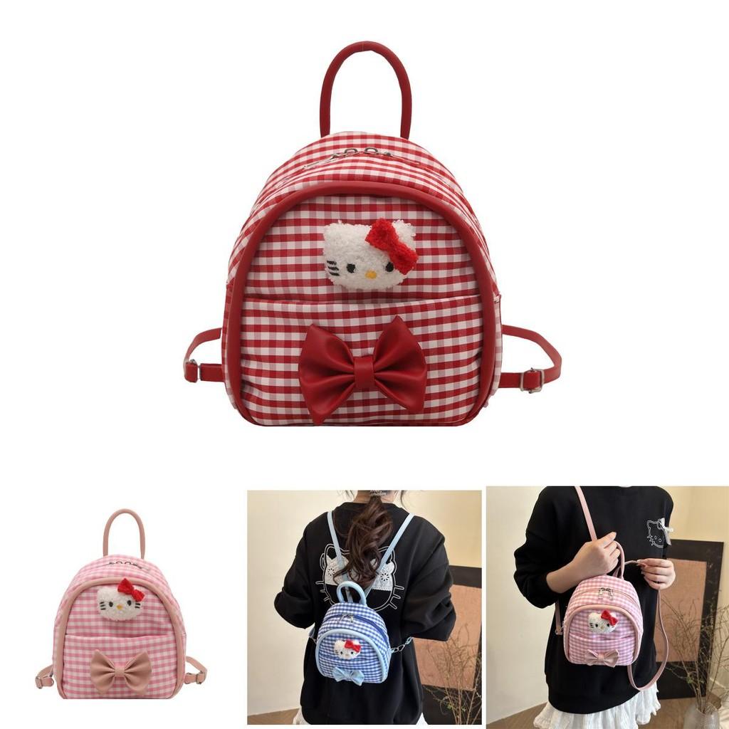 Kids Cartoon Hello Kitty Pattern Nylon Mini Backpack With Breathable Design For Kindergarten Children