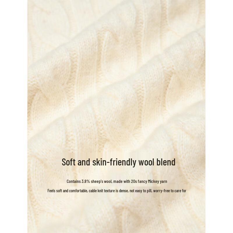 Inman Women's POLO Collar Cable Knit Mélange Sweater