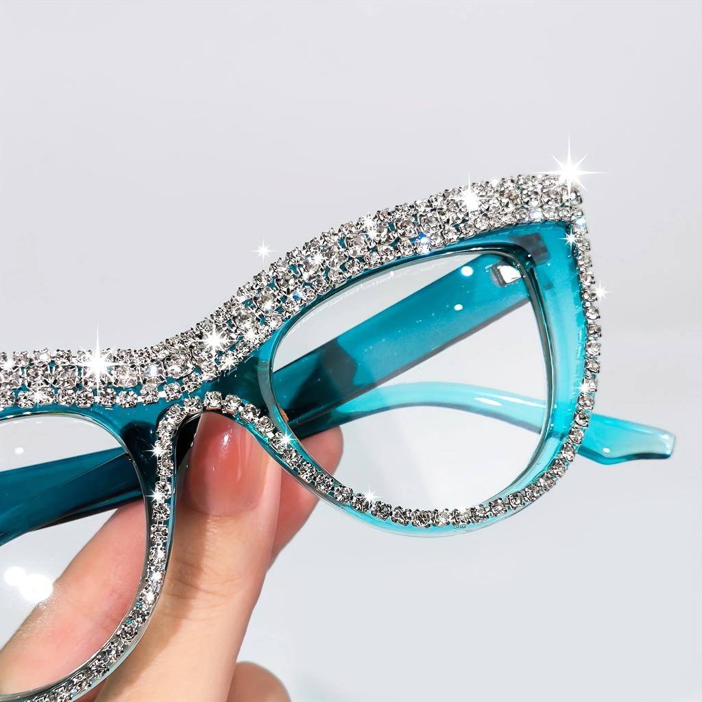 Cat Eye Rhinestone Reading Glasses Elegant Fashion Glitter Eyeglasses Readers For Women Men From +1.0 To +4.0