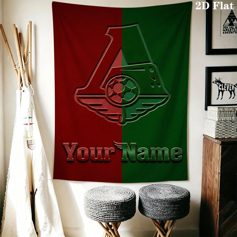 Name Custom FC Lokomotiv Moscow Wall Tapestry Aesthetic Wall Hanging Printed Fabric Blanket Decorative Tapestries for Bedroom Living Room Home Decor