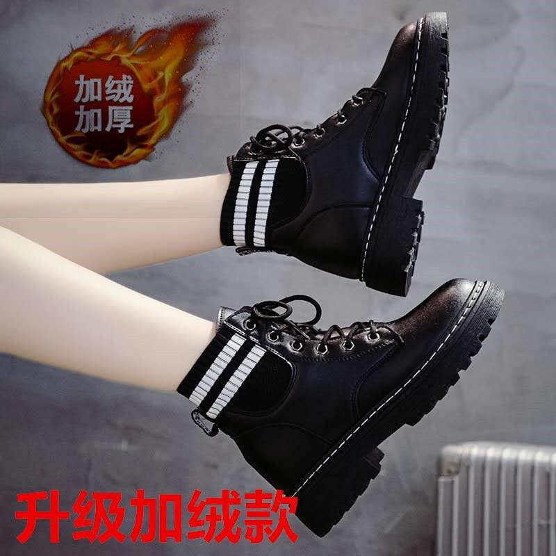 

Black Martin boots women s British style platform short boots tide student Korean version 2025 new autumn and winter boots 40