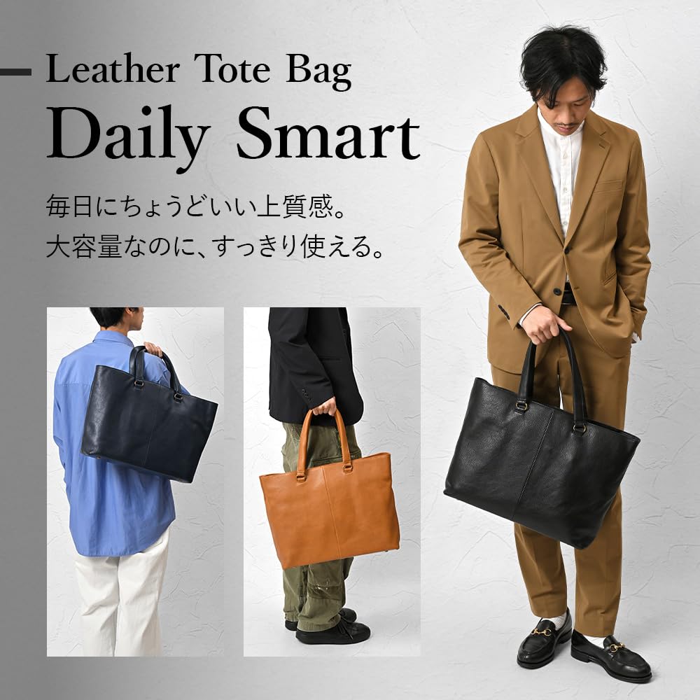 Joya Original Leather Tote Bag, Genuine Leather, Black, J4509
