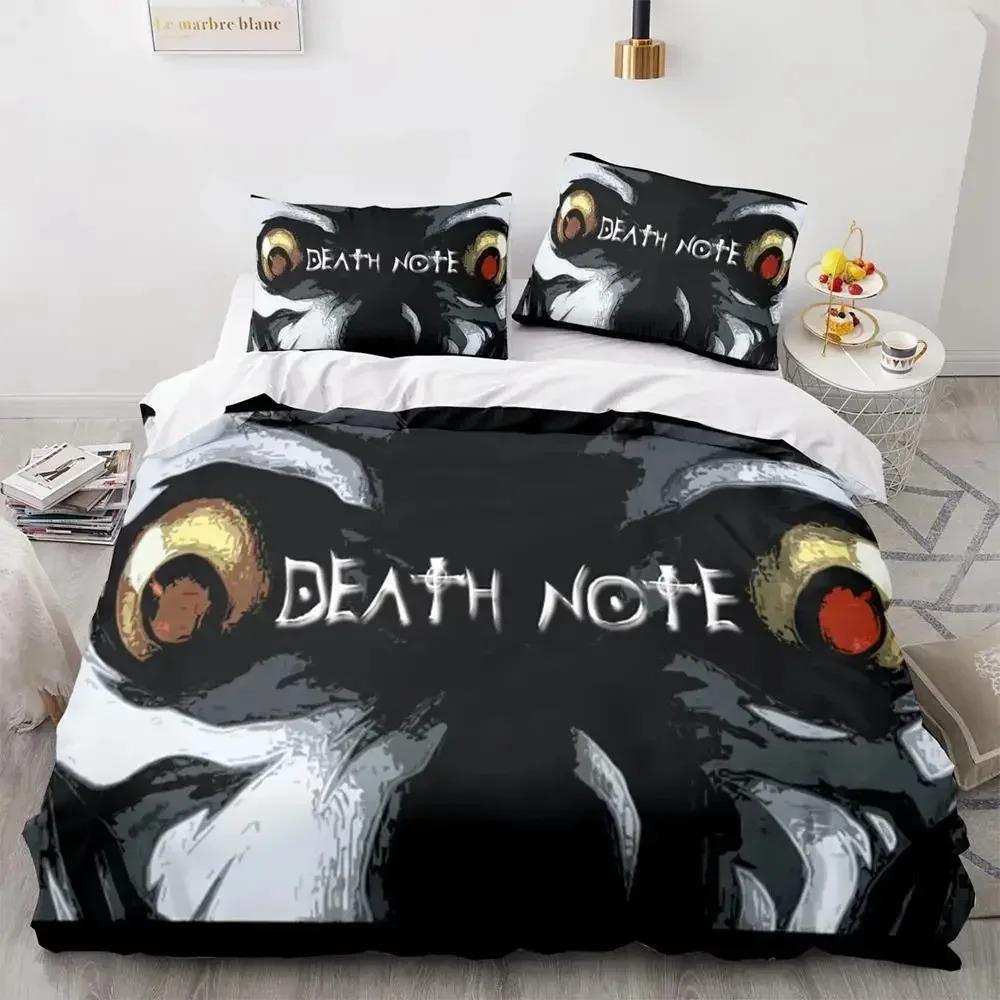 3D Print Anime Death Note Bedding Set Single Twin Full Queen King Size Bed Set Adult Kids Bedroom Duvet Cover Sets Home Textiles