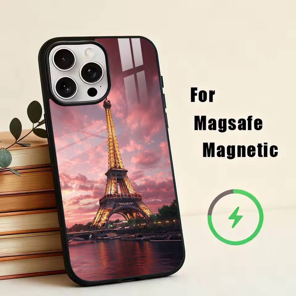 The Eiffel Tower, France Phone Case For iPhone17,16,15,14,13,12,11 Plus,Pro Magnetic with Magsafe Wireless Charging