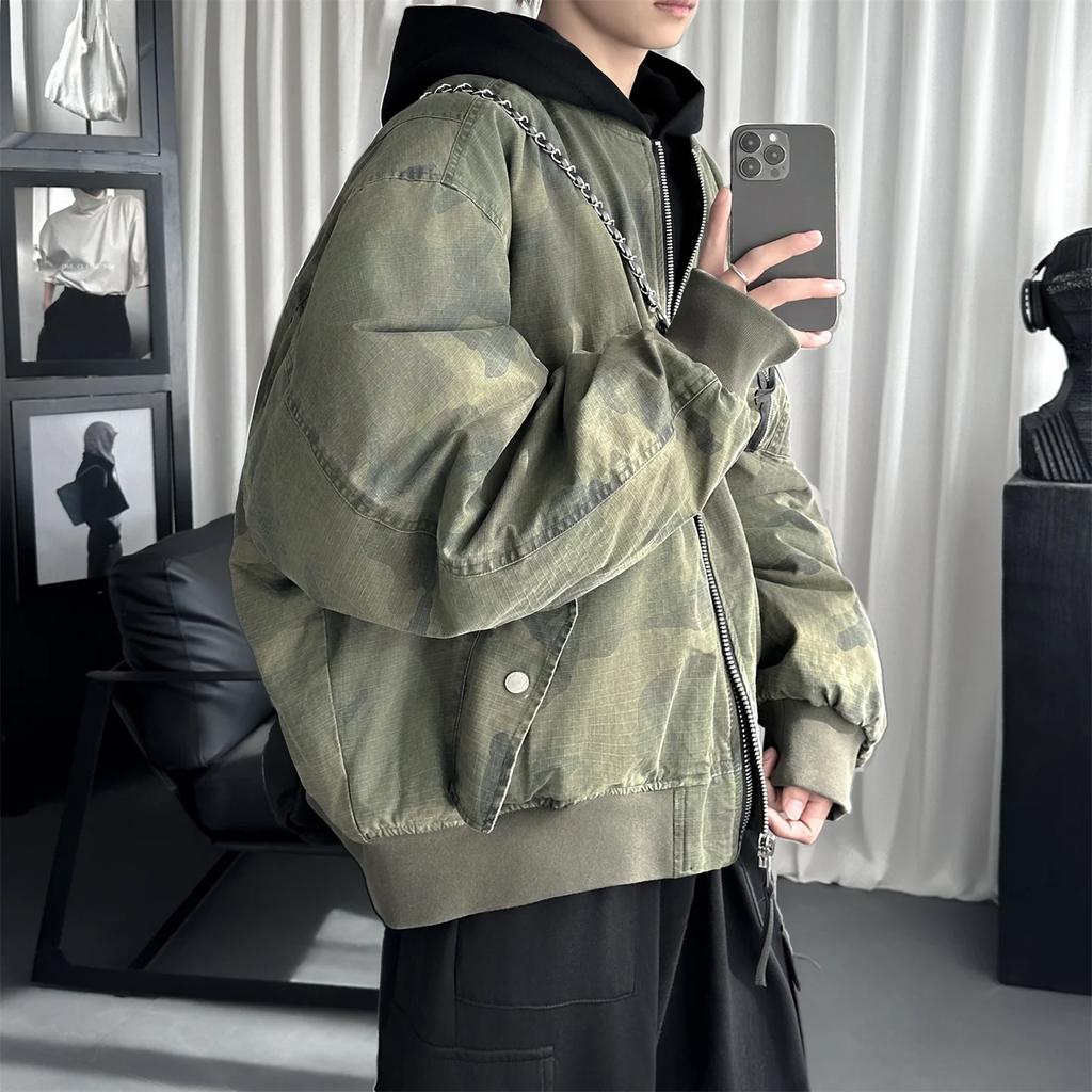 High Street Men's Jackets Men Hooded Patchwork Parkas Autumn Winter Men Camouflage Cotton Padded Jacket Male Loose Short Coats