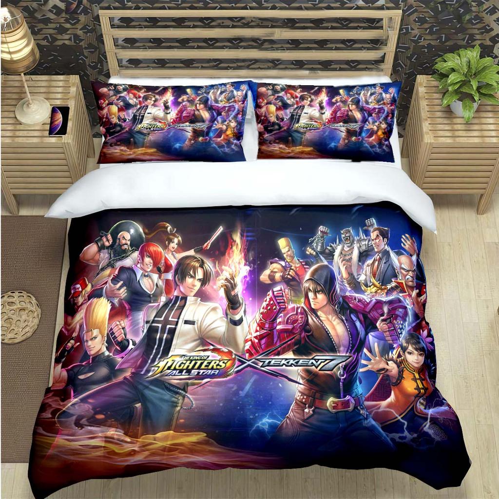 Heißes Spiel The King of Fighters Druck Bettwäsche Set Bettbezug Decke Bett Jugend Kinder Mädchen Jungen Geschenk
