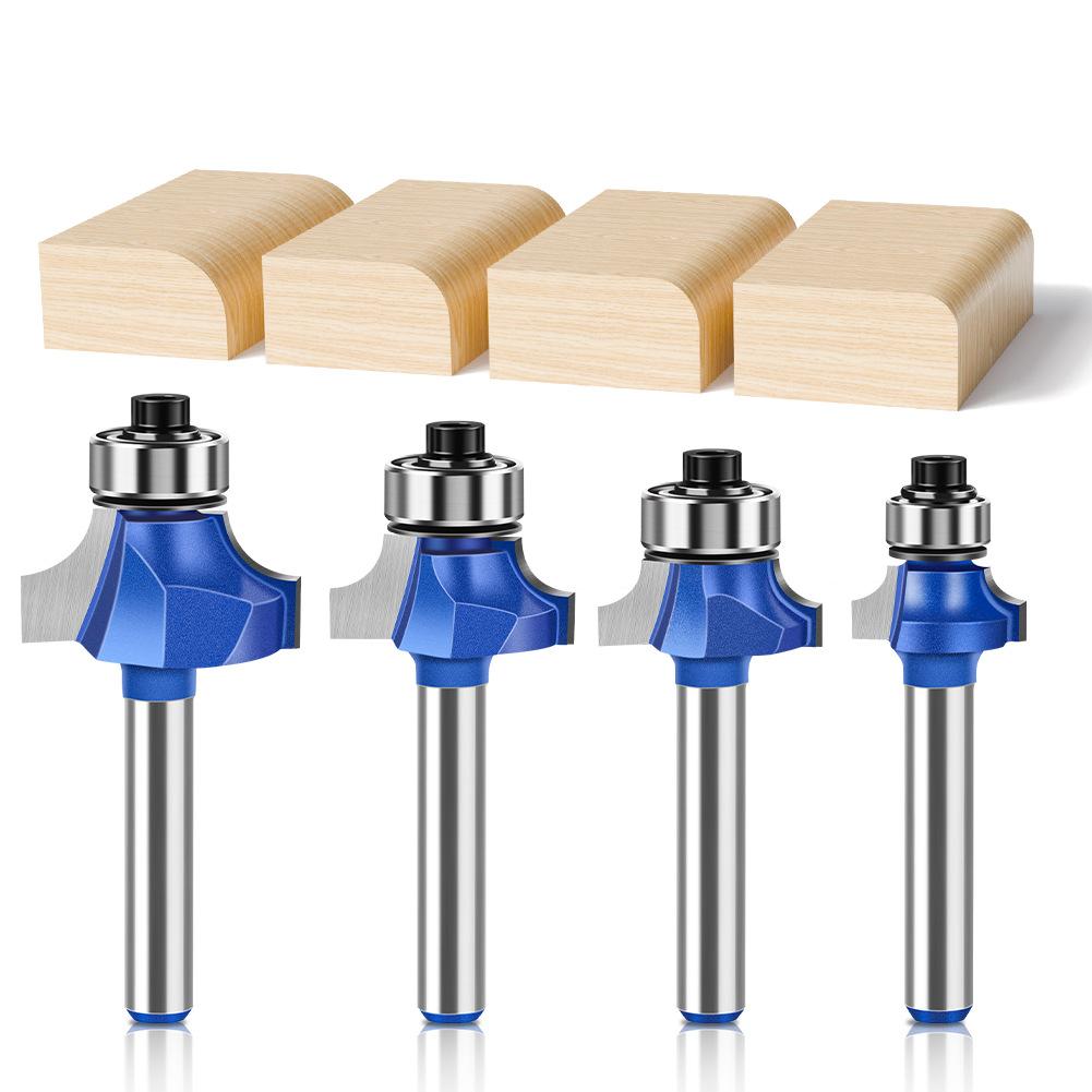 Jincheng Professional Grade Round Corner Knife Chamfering Knife R Angle Knife Line Knife Woodworking Milling Cutter Edge Trimmer Head R1/4 Handle