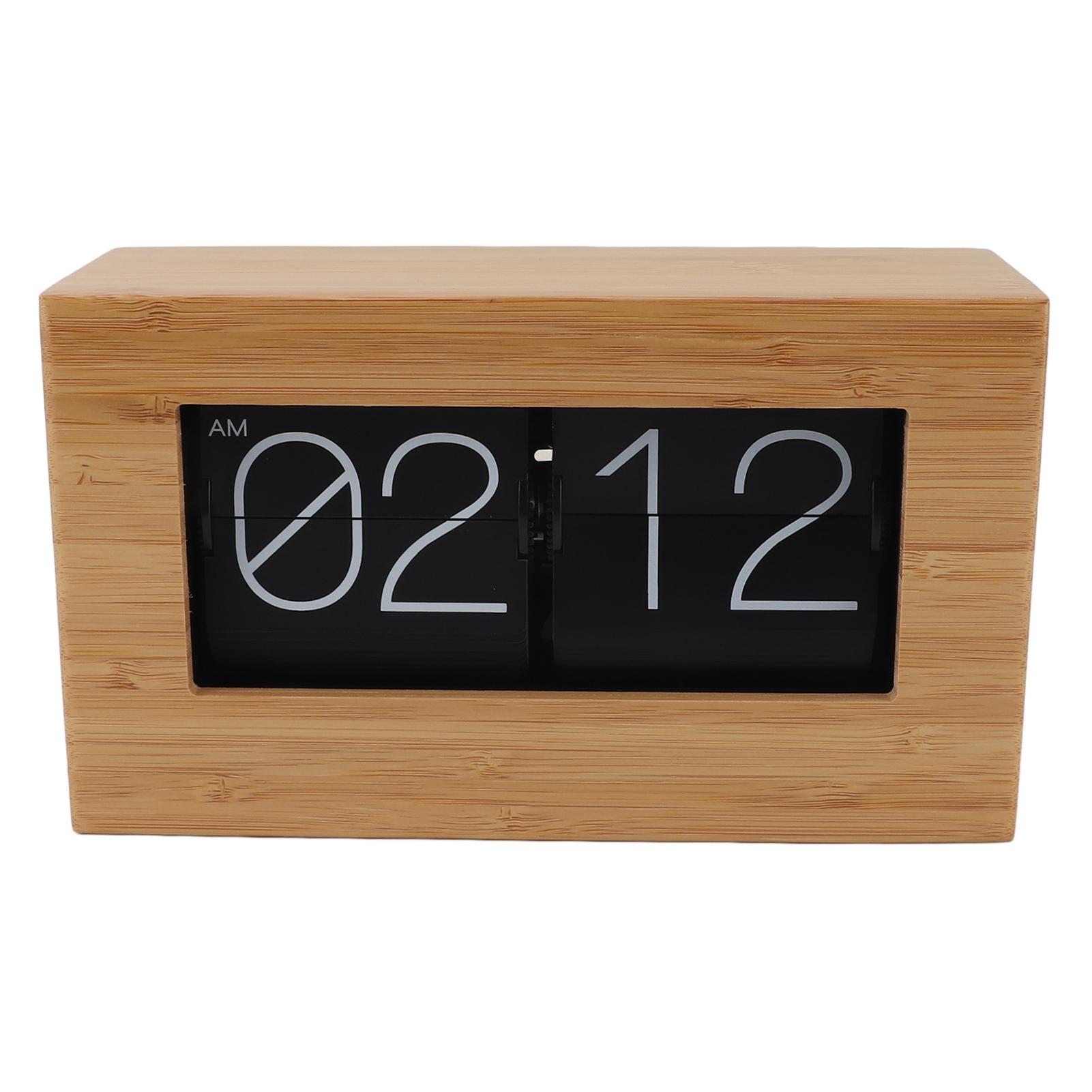 

Automatic Page Turning Clock Vintage 12 Hours Digital Display Mechanical Flip Down Clock for Home Living Room Office