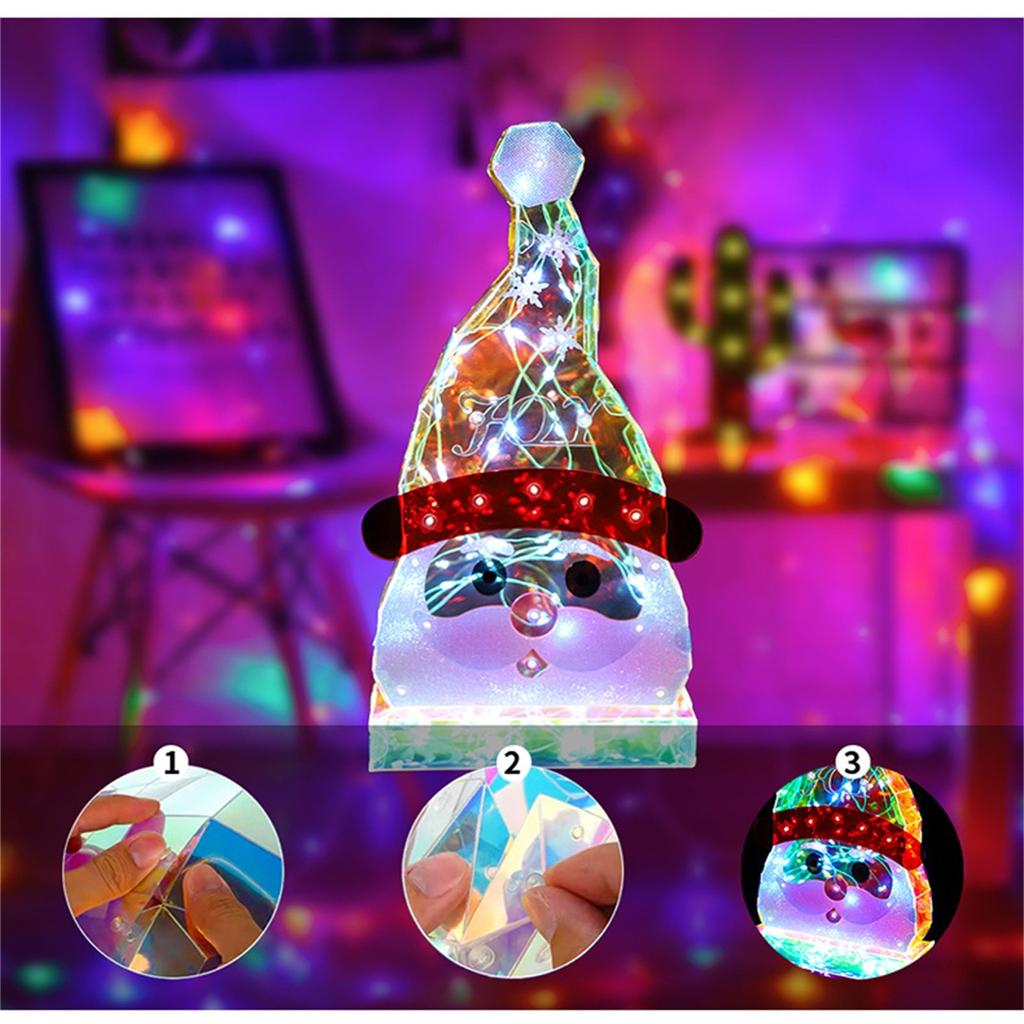 Rainbow Santa Claus, LED Light, Colorful Luminous Light Christmas Decoration Outdoor And Indoor,Rainbow Ornament