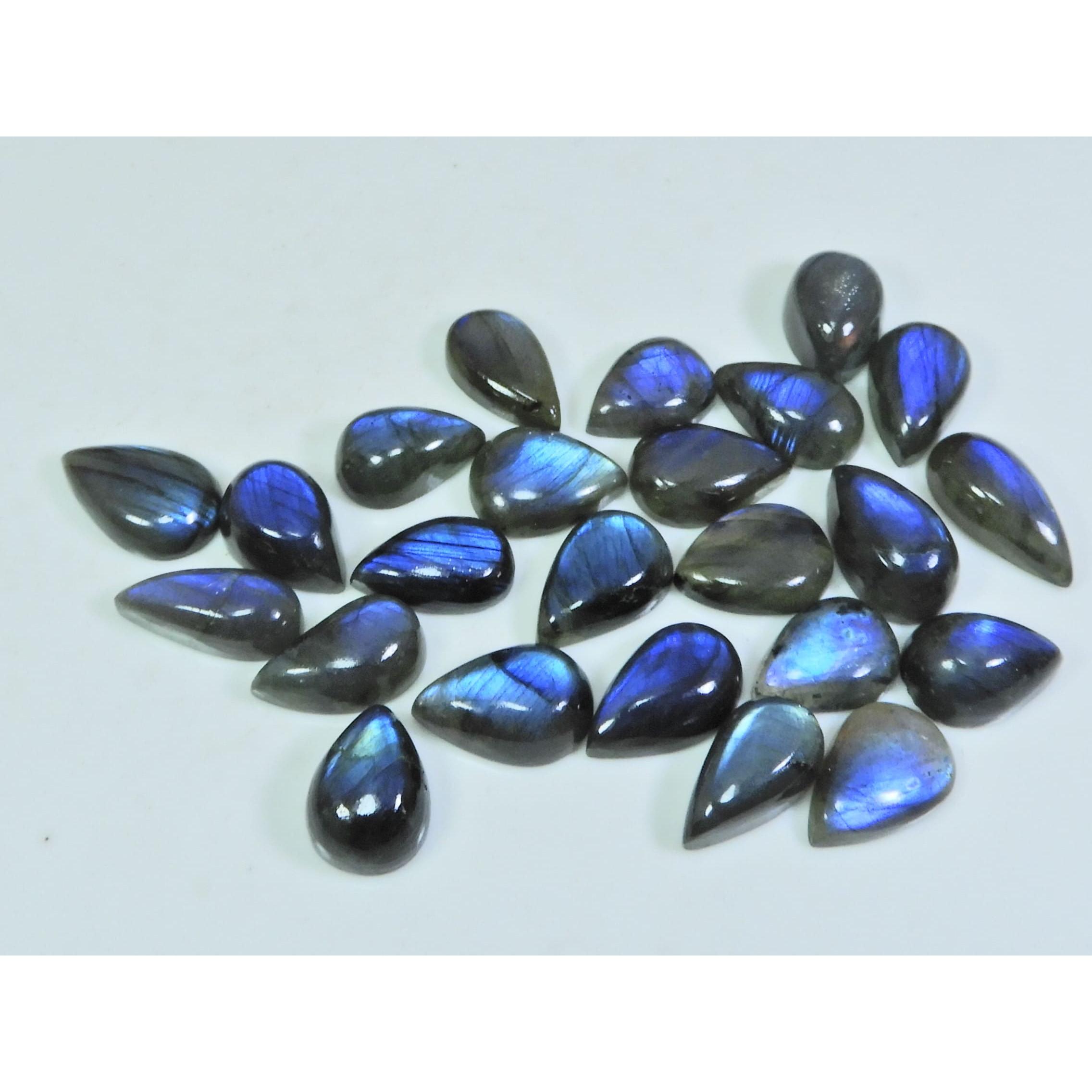 

10X16-10X16MM Natural Blue Labradorite Pear Cabochon Gemstone 24Pcs Lot SY-308