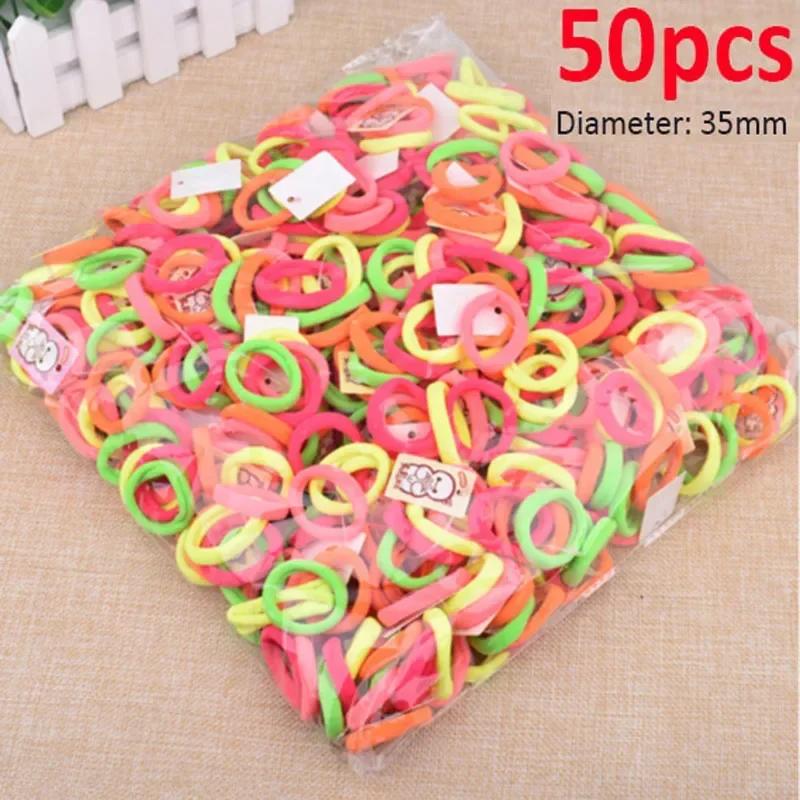 50pcs High Elastic Black Cloth Hair Bands for Women Girls Hairband Rubber Band Hair Ties Ponytail Holder Scrunchies Accessories