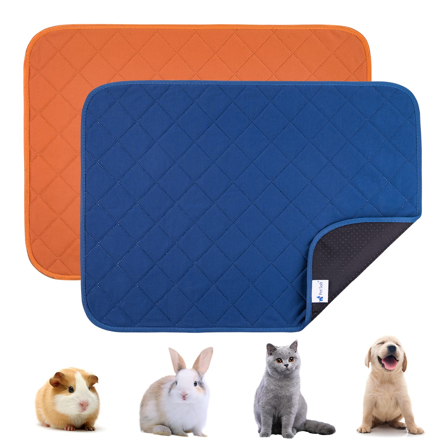 

Pet set of 2 washable pee pet mats for guinea small polymeric absorbent no stains on the no prevents leakage and pet toilet sheets sheets, mats,