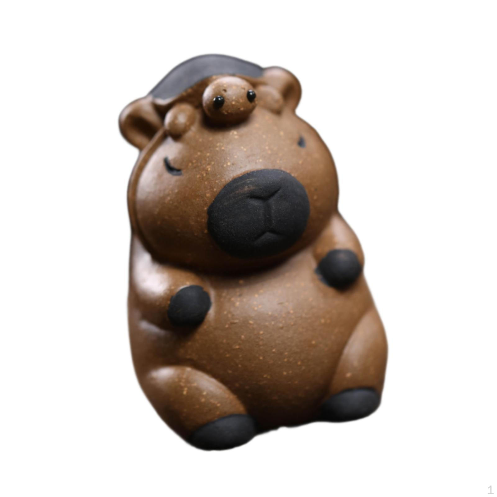 

Миниатюрная фигурка капибары, скульптура животного, чайное питомец, коллекционная вещь для офиса темно-коричневого