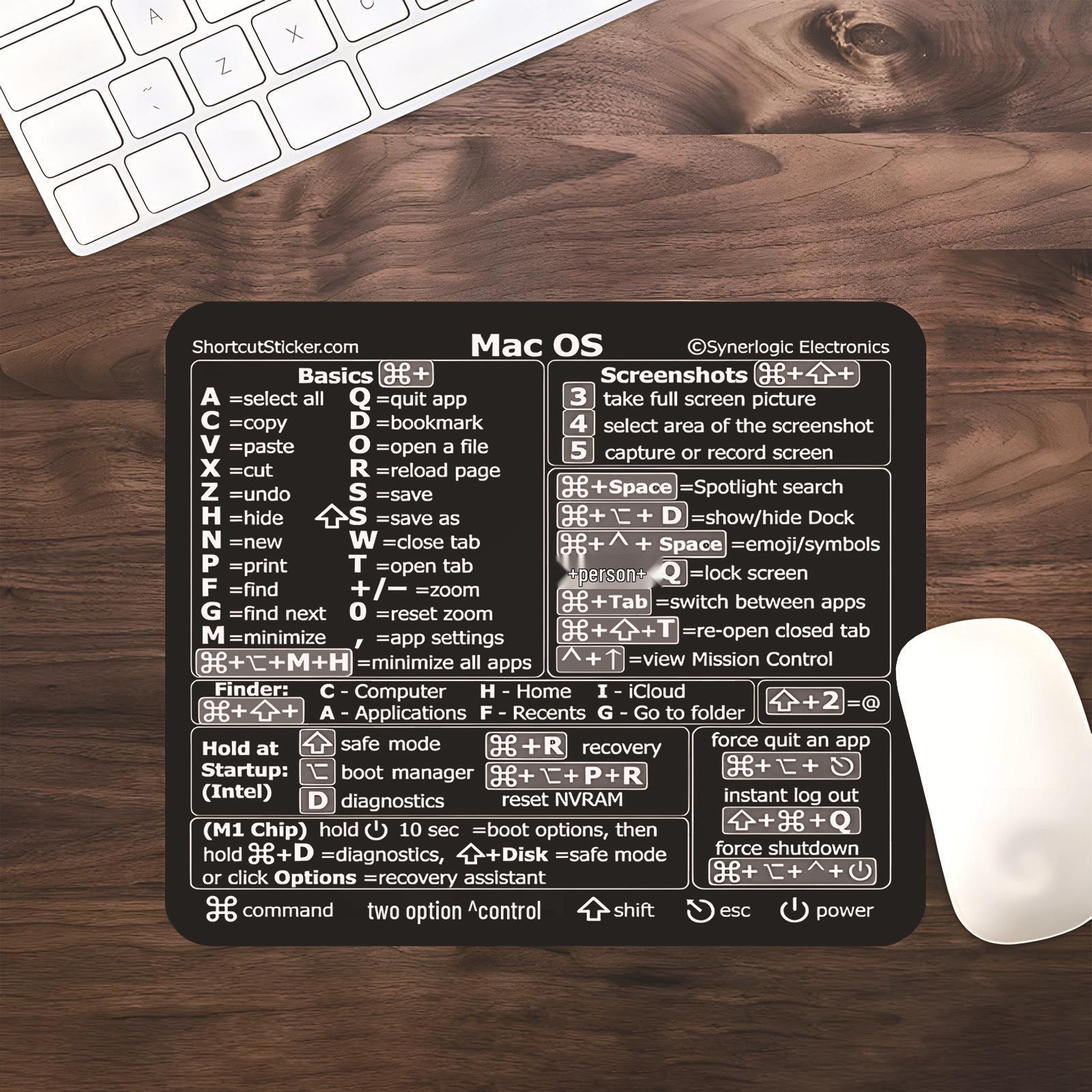 Компактный Универсальный Коврик для Мыши с Английскими Горячими Клавишами - Настраиваемый Настольный Коврик 200x240x2mm