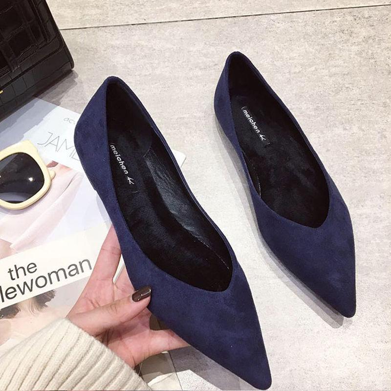 2025 Spring and Autumn New Korean Edition Red Single Shoes Women's Pointed Head Shallow Mouth Gentle Flat Bottom Versatile Flat Heel Work Shoes Women