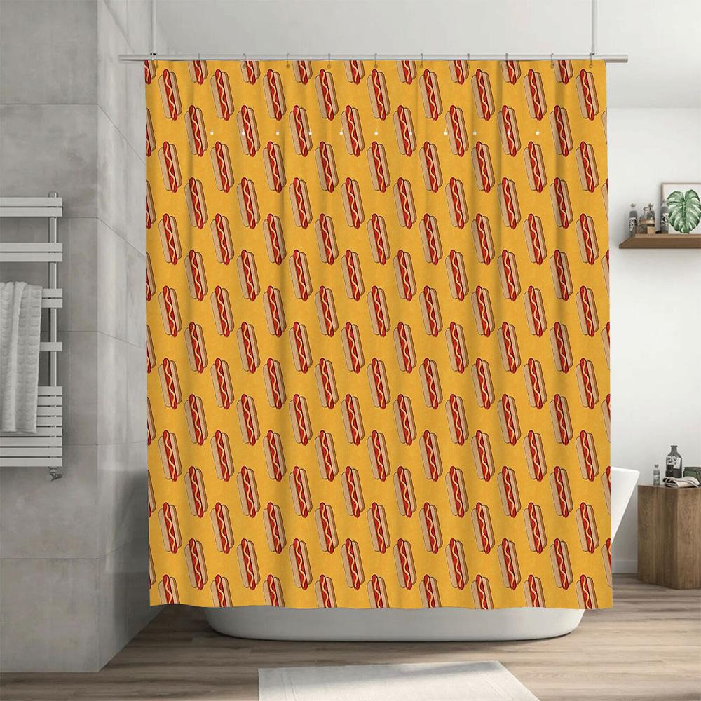 Bathroom Shower Curtain Waterproof Farmhouse Decor Rustic Kitchen Pattern Fabric Backdrop Vintage Style Home Decor Modern Design