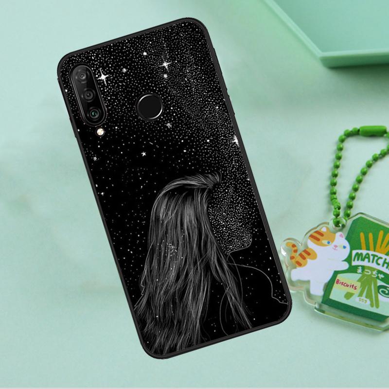 Black White Galaxys Aesthetic For Huawei Nova 12s 12i 11i 7i 8i 9 10 SE Y91 Y90 Y60 Y70 Y72 Y61 P60 Pro P30 P40 Lite Case