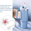 2/4pcs Straw Cover Cap for Stanley 10mm Reusable Straw Tips Lids Flowers Tip Covers Cup Accessories,Silicone Straw Topper