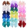 8x8cm 1PC Solid Color Grosgrain Ribbon Bows Clips Hairpin Girl's Hair Bowties Boutique Hair Clip Headwear Kids Hair Accessories