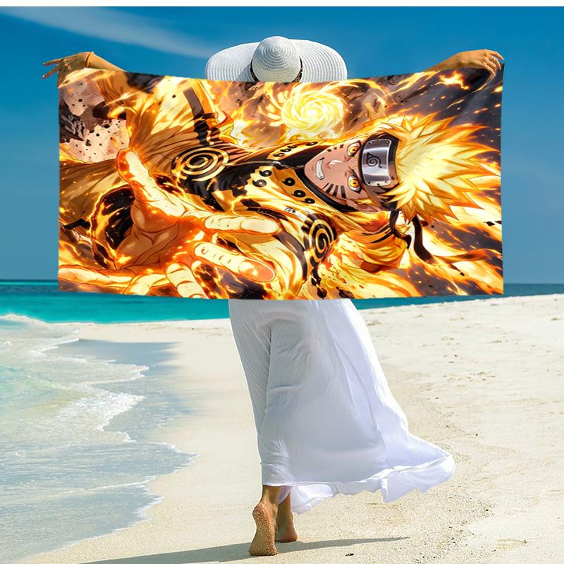 1pc Naruto Beach Towel, Comfortable and Thick, and Swimming/Bath/Picnic/Camping Towel, Suitable for Seaside Beaches