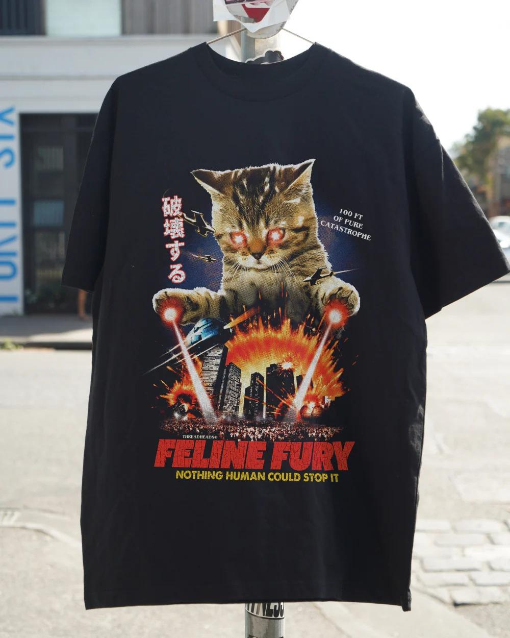 

Feline Fury Casual Tshirt Mens and Womens Luxury Brand Top M