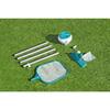 Kit de nettoyage piscine jusqu'a 3,96m - Bestway - Aquaclear - épuisette, flotteur, aspirateur, bande de test, patch de réparation