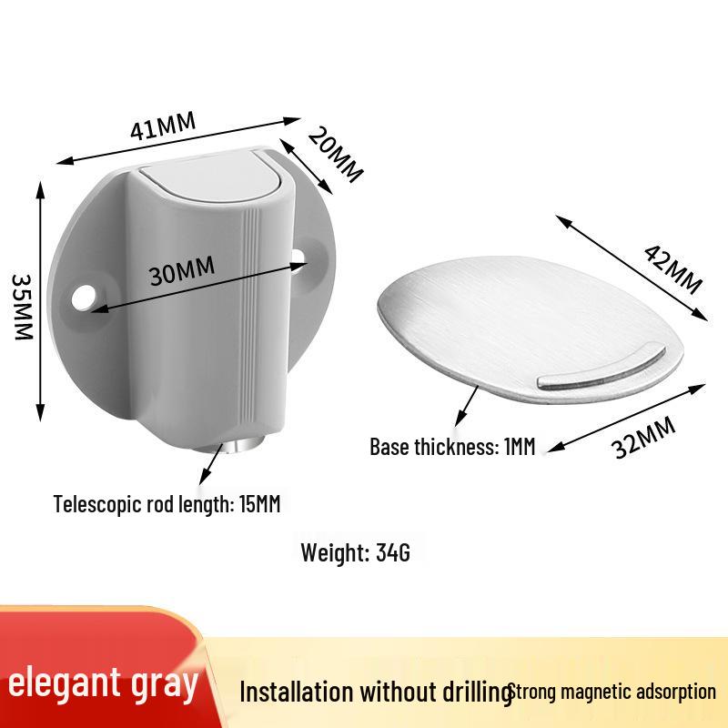 Adjustable Magnetic Doorstop: No-Drill, Floor-Mounted Anti-Collision Bumper for Bathroom Doors