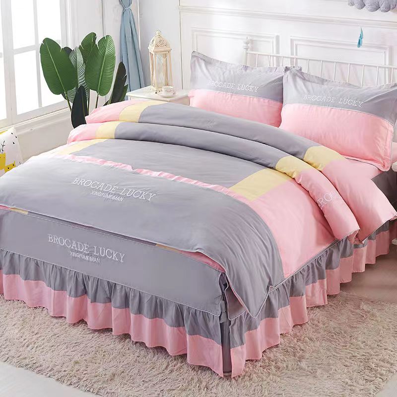 King Size/Queen Size/Twin Size Lakan Quilt Cover Örngott Fyrdelad Set Förtjockning Sovrum Enkel Sängkläder Hög kvalitet