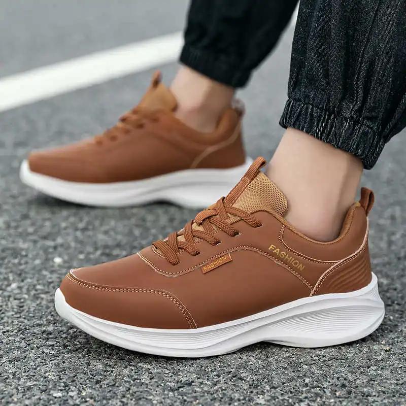 Fashion Round Tip Tied Shoes Men Outdoor Walking Mens Vulcanized Sneakers Tennis Brand Sport Authentic Sneacker Outing Hypebeast