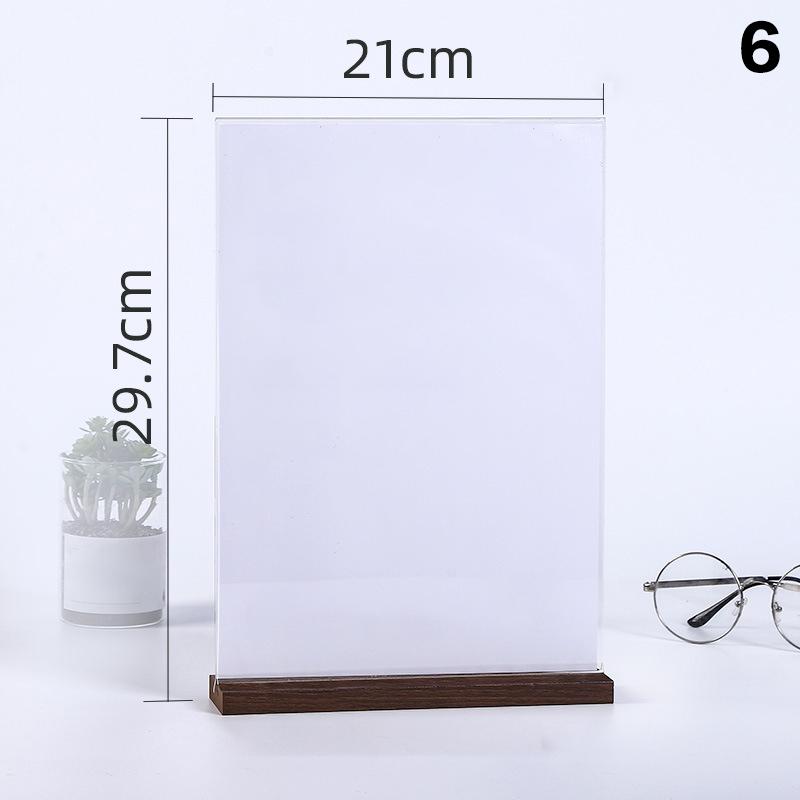 Holzbasis Tischplatte Acrylplatte Schildhalter Ständer Restaurant Bar Menü Kreidetafel Ständer Message Board Preisschild Fotorahmen