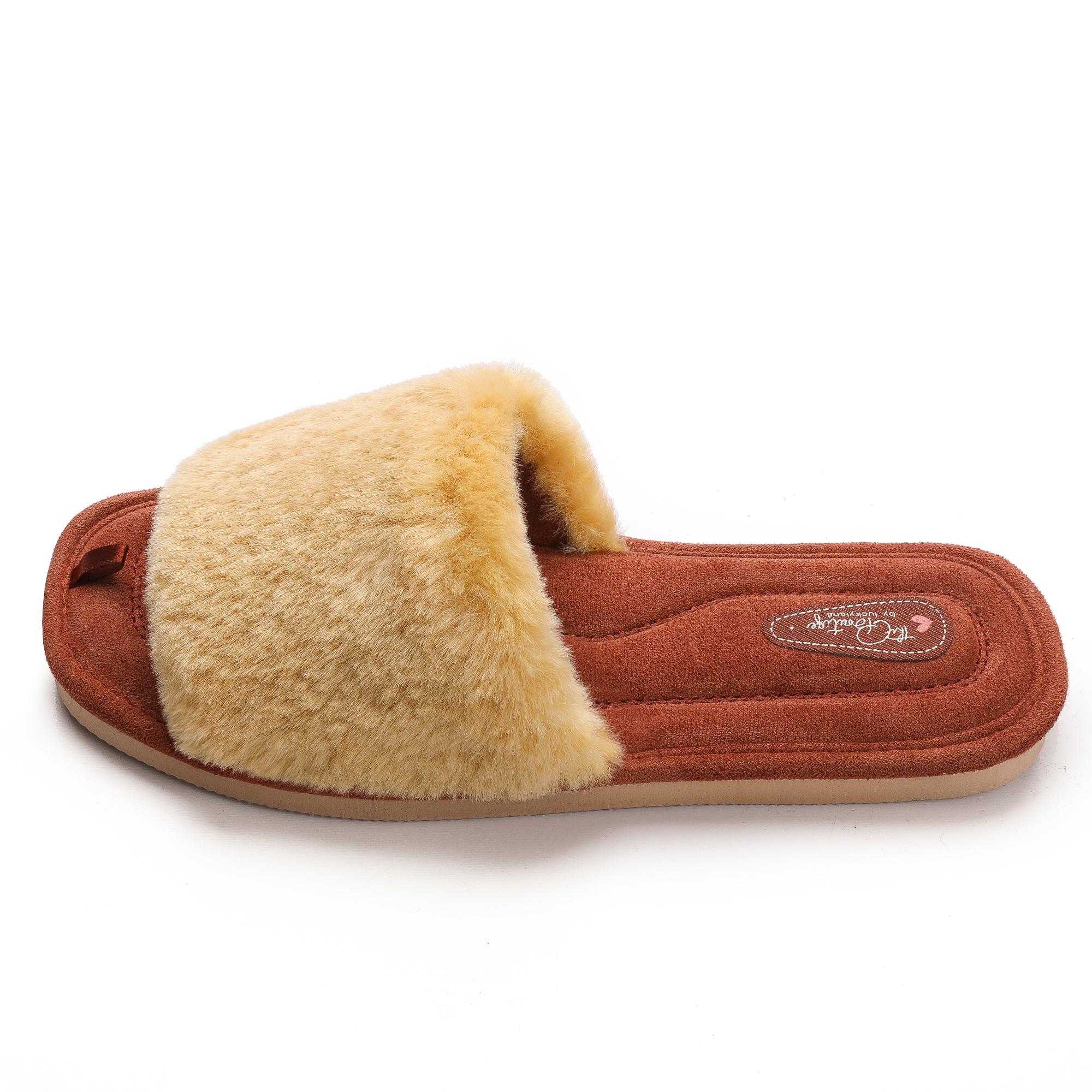 модные зимние теплые плюшевые тапочки Shevalues женские мягкие плоские шлепанцы удобные — фото 7