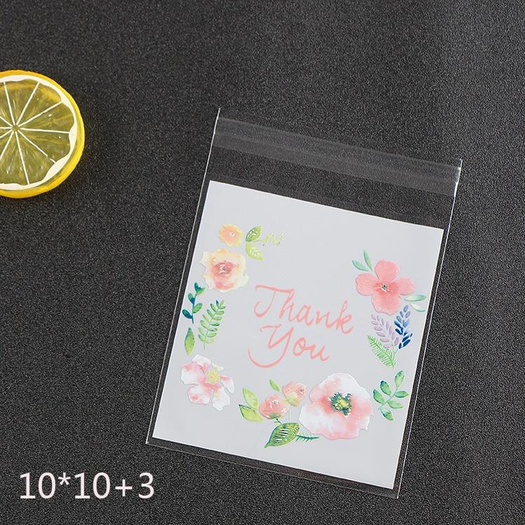 100Pcs Plastic Bags Thank You Cookie&Candy Bag Self-Adhesive for Wedding Birthday Party Gift Bag Bis