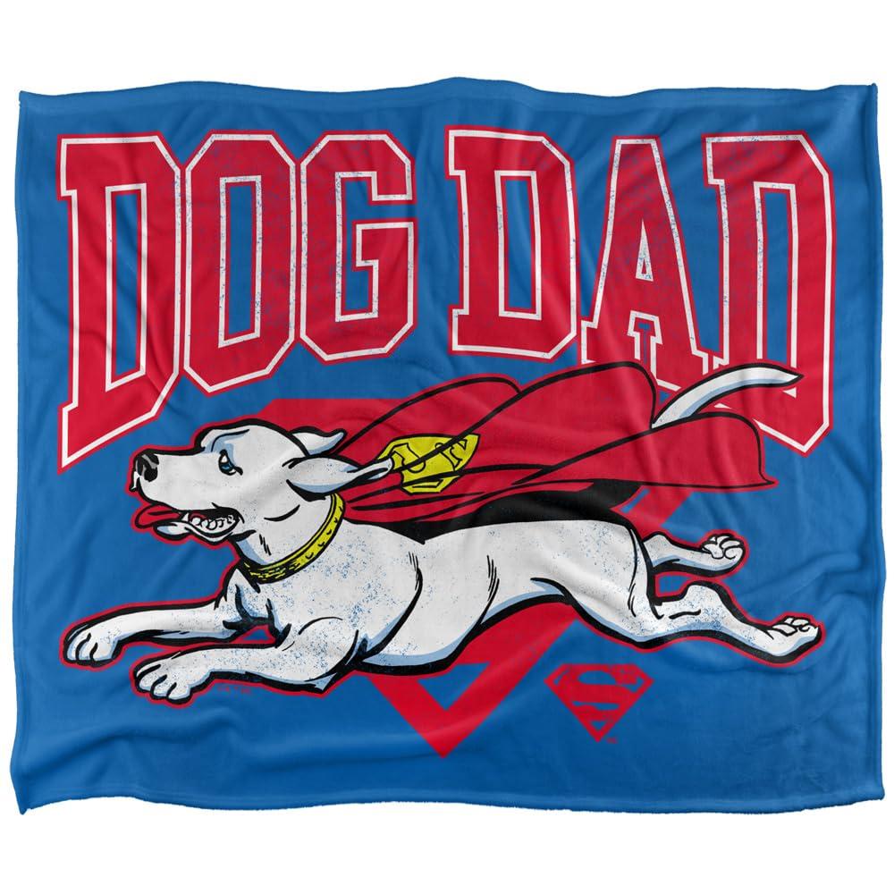 SUPERMAN Krypto Dog Dad Soft Touch Fathers Day Blanket