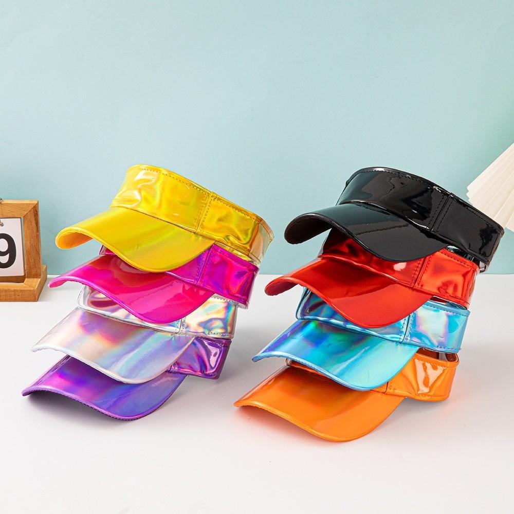 Laser Sun Visor Caps Hollowed-out Top Empty Hat Fashion Duck Tongue Hat Outdoor Sport