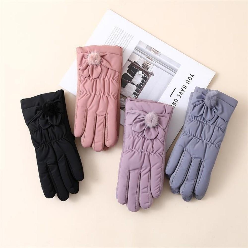 Winter Thickened Touchscreen Gloves Warm Down Cotton Cycling Gloves Windproof Anti-Cold Women Gloves Korean Style