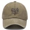 Pc Leopard Heart Washed Hat Baseball Hats Adjustable Style Hats Hats with Multiple Color Options Suitable for Outdoor Sport