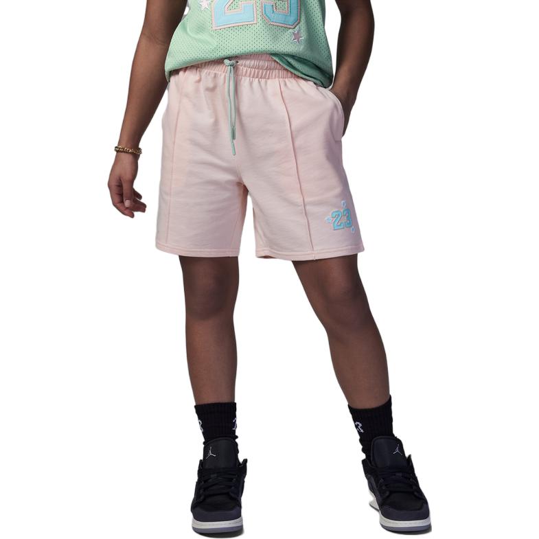 Nike French Terry Shorts Kids Bottoms Coral-Red FQ0885-664