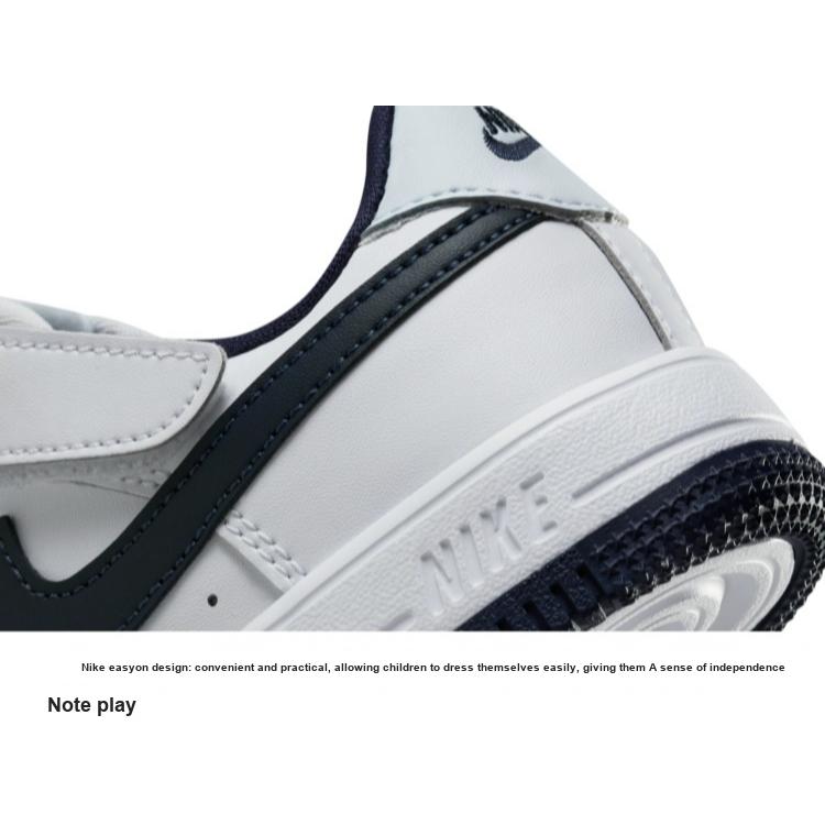 Nike Force 1 Low EasyOn PS Білі Темно-сині Дитячі Кросівки Футбольно-сірі FN0237-104