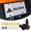 Aujen License Plate Screws, Rustproof Stainless Steel License Plate Screw Kit, Suitable for Screw Holes Size of 3/4" X 1/4" License Plate Bolts,