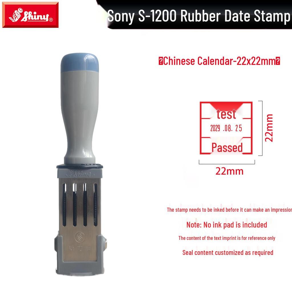 Adjustable Date & Custom Name Rubber Stamp - Shiny Dial, Personalized & Handmade Engraving