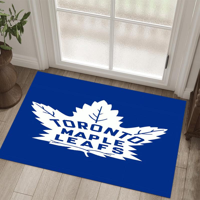 Toronto Maple Leafs Design Crystal Velvet Carpet Cozy Non?Slip Printed Rug For Bedroom Living Room Entrance