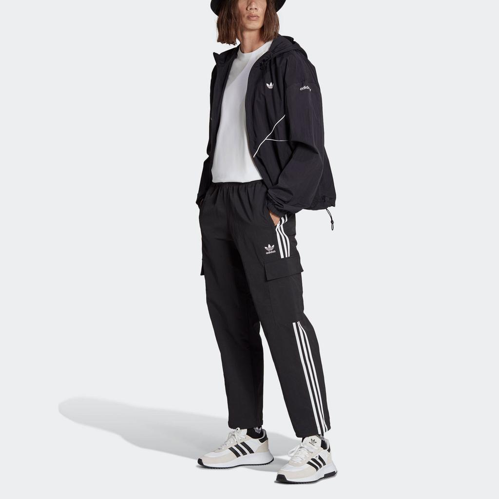 Adidas Originals Trefoil Logo Print Lässige Sportjacke Herren Oberbekleidung Schwarz HR3322